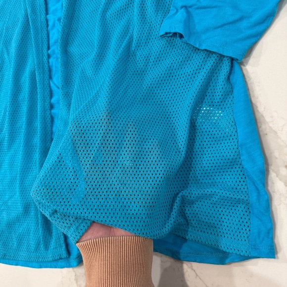 Weekends by Chino’s Camille Mesh Front Cardigan 3/4 Sleeves Women’s 2 Maui Blue - Picture 3 of 6